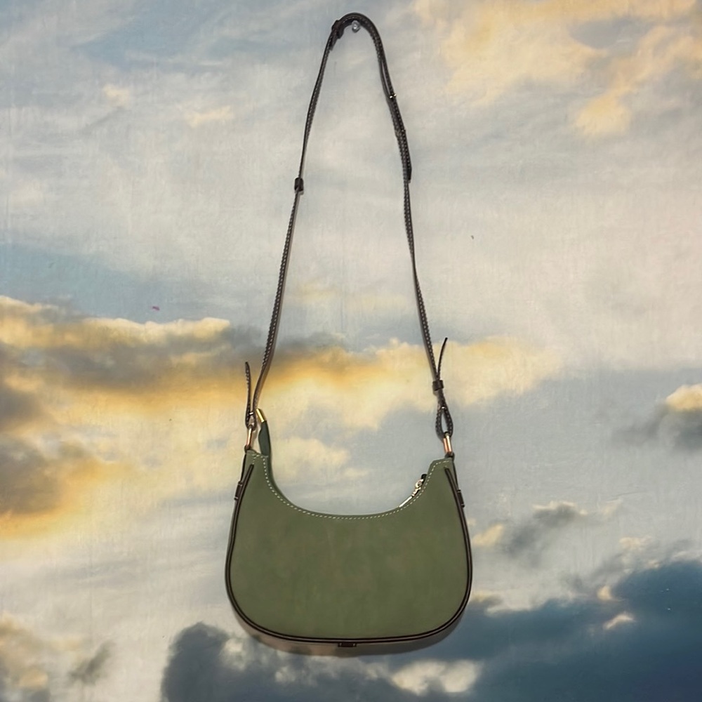Green and brown shoulder/crossbody bag